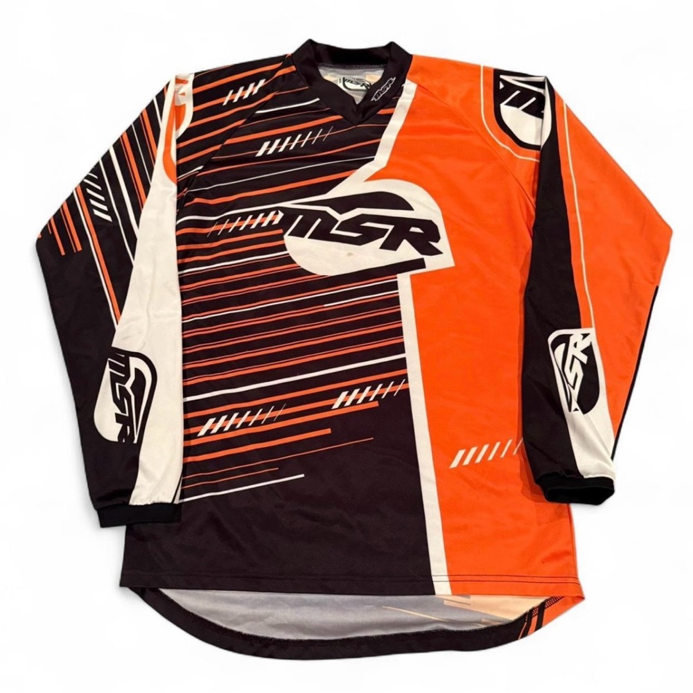MSR MotoSport Racing Motorcross Fox Dirtbike Orange and Black Jersey Sz.S